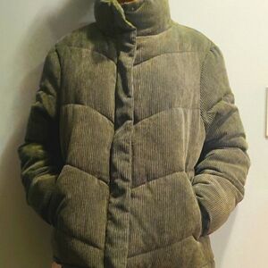 Green Soft Corduroy Coat